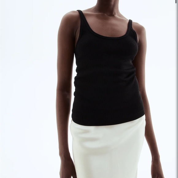H&M Black Ribbed Tank Top (M) - Picture 2 of 4